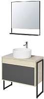 Акватон Мебель для ванной Лофт Урбан 80 графит\орегон, Мила круглая