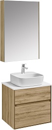 Акватон Мебель для ванной с белой столешницей Либерти 60 Одри Soft дуб эльвезия – фотография-1