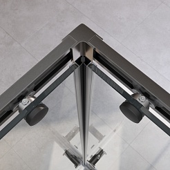 Cezares Душевой уголок Relax 304 RELAX-304-A-2-90-C-GM 90x90 профиль оружейная сталь стекло прозрачное – фотография-4