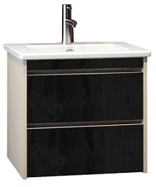  Тумба с раковиной Фреш 60 белый/черный – фотография-1