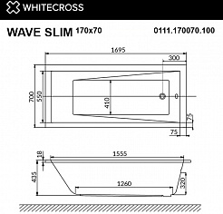 WhiteCross Акриловая ванна Wave Slim 170x70 – фотография-5