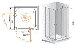 Cezares Душевой уголок TRIUMPH-D-A-22-90-C-Cr – фотография-3