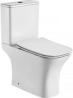 Azario Унитаз-компакт Fretta Square AZ-5121 безободковый с бачком с сиденьем микролифт белый