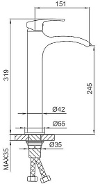 Frap Смеситель для раковины H69 F1069-2 хром – фотография-2