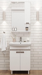 Onika Мебель для ванной Харпер 60.10 белая глянцевая/мешковина – фотография-1