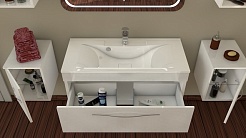 Какса-а Тумба с раковиной Редиссон 100 белая – фотография-6