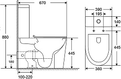 Azario Унитаз-компакт Margo AZ-2125-UQ1 безободковый с бачком с сиденьем микролифт белый – фотография-15