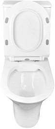 Azario Унитаз-компакт Fretta Round AZ-7121 безободковый с бачком с сиденьем микролифт белый – фотография-9