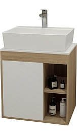 Teymi Тумба с раковиной Nura 60 дуб эврика/белый матовый T60527 раковина T50005 – фотография-1