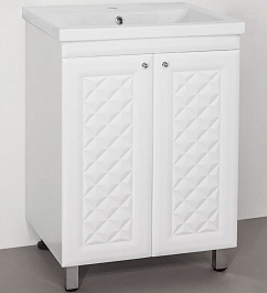 Style Line Тумба с раковиной Канна 60 Люкс (Como) белая – фотография-1