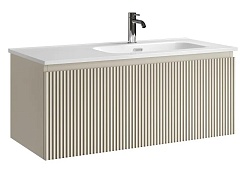 Sancos Тумба с раковиной Snob R 1.0 100 R beige soft раковина Element 101 чаша справа CN7003R – фотография-1