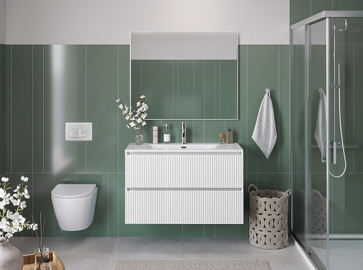 BelBagno Тумба под раковину Uno 100 подвесная Bianco Opaco – картинка-9