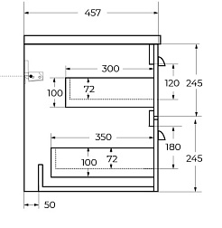 Cezares Тумба с раковиной Eco Cer-N 60 bianco opaco CZR-8073-60 ручки сатиновое золото – фотография-4