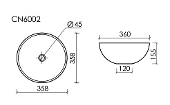 Ceramicanova Мебельная раковина Element 35 CN6002 белая – фотография-3