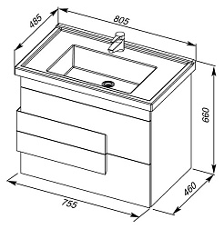 Aquanet Мебель для ванной "Мадейра 80" дуб кантри – фотография-9