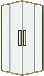 Grossman  Душевой уголок Cosmo 100x100x195 профиль золото сатин стекло прозрачное – фотография-1