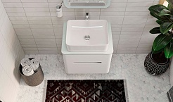 Jorno Тумба с раковиной Bosko 60 белая Bos.01.60/P/W подвесная – фотография-5