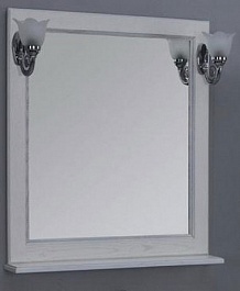 Акватон Зеркало для ванной "Жерона 85" белое серебро – фотография-1