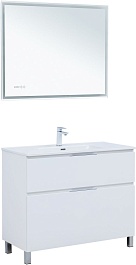 Aquanet Мебель для ванной Алвита New 100 Flat белая матовая – фотография-2