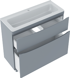 Vivon Тумба под раковину Ostin 90 напольная серая матовая – фотография-3