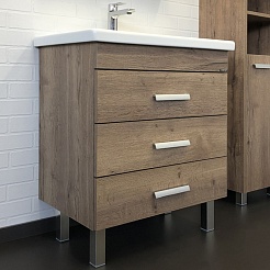 Comforty Тумба с раковиной Никосия 70Н дуб темный – фотография-1