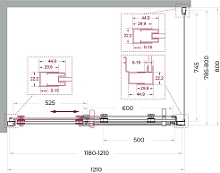 BelBagno Душевой уголок Marino MARINO-2-AH-1-120/80-C-GM 120x80 профиль оружейная сталь стекло прозрачное – фотография-10