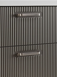 BelBagno Тумба с раковиной Due 80 подвесная Оружейная сталь ручки Матовый атласный никель – фотография-5