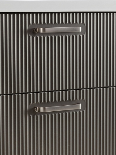 BelBagno Тумба с раковиной Due 80 подвесная Оружейная сталь ручки Матовый атласный никель – картинка-5