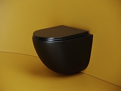 Ceramicanova Подвесной унитаз Vogue Торнадо CN4008TMB безободковый чёрный матовый – фотография-6