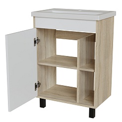 Mixline Тумба под раковину Милтон 60 дуб сонома/белый – фотография-2