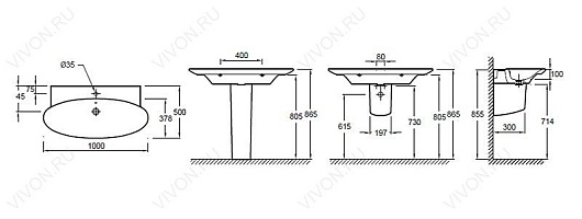 Jacob Delafon Мебель для ванной "Presquile 100" палисандр – картинка-5