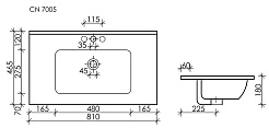 Sancos Тумба с раковиной Libra 80 белый глянец раковина Element 81 CN7005MB – фотография-6