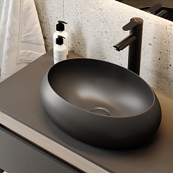 Teymi Раковина накладная в ванную Laina 48 чёрный матовый T51302 – фотография-7