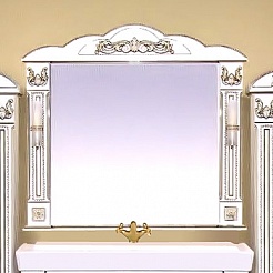 Misty Зеркало для ванной Барокко 120 белое патина – фотография-1