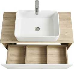 Акватон Тумба под раковину Либерти 90 белая/дуб эльвезия – фотография-16