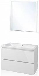 Style Line Мебель для ванной Даймонд 80 Люкс белая, PLUS подвесная – фотография-1