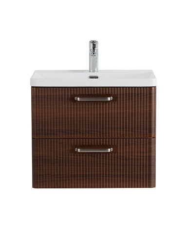 BelBagno Тумба с раковиной Due 50 подвесная Noce ручки Матовый атласный никель – фотография-6