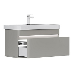 Equil Тумба под раковину Elegante 80 1 ящик подвесная амарок/белая – фотография-2