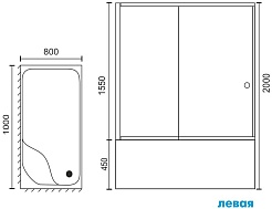 Royal Bath Душевой уголок 120/80 BP RB 8100BP-T-L с поддоном – фотография-2