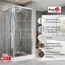 Avacan Душевая кабина 100/100 Z1910LED прозрачная – фотография-2