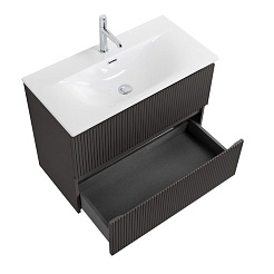 BelBagno Тумба с раковиной Uno mini 90 подвесная Темно-Серый матовый с раковиной BB-8099-3-90 – фотография-6