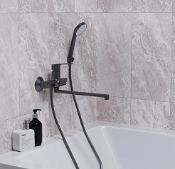 Mixline Смеситель для ванны и раковины 35k ML15-02GR графит – фотография-4