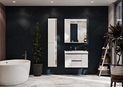 Акватон Мебель для ванной Рене 80 белая/грецкий орех – фотография-2