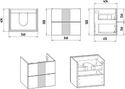 Brevita Тумба под раковину Vega 60 подвесная зеленая/золото – фотография-6