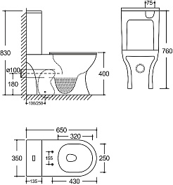 Azario Унитаз-компакт Tesoro AZ-8501 безободковый с бачком с сиденьем микролифт белый – фотография-15