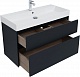 Aquanet Мебель для ванной Бруклин 100 подвесная черная матовая – фотография-59