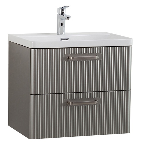 BelBagno Тумба с раковиной Due 50 подвесная Сатин ручки Матовый атласный никель – фото-1