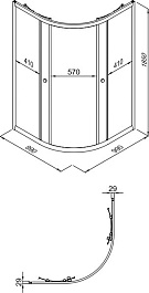 Triton Душевой уголок Альфа-блэк 100/100 Щ0000054225 – фотография-2