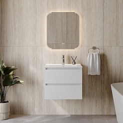 Teymi Тумба с раковиной Laina 60 подвесная белая матовая – фотография-14