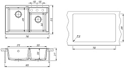Florentina Мойка кухонная Касси 780 черная – фотография-4